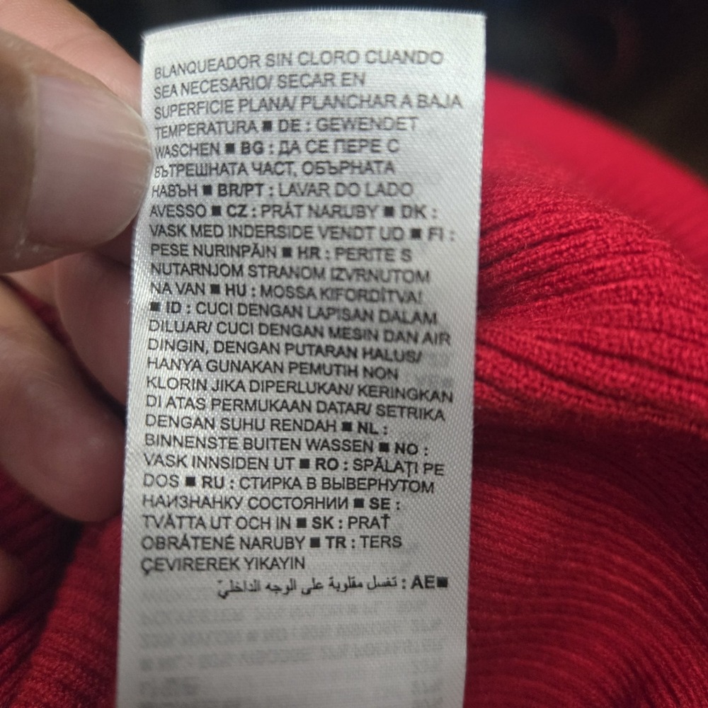 Banana Republic Lenzing Ecovero Serene Sweater Dress Large Red Ribbed Date Night - Picture 14 of 16